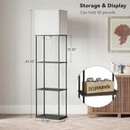 SUNMORY Large Size Floor Lamp with Shelves, 4-Tier Modern Standing Lamp with 3 Color Temperature Bulb, Tall Floor Lamp with Shelf, Corner Display Bookshelf Lamps for Living Room, Bedroom, Office