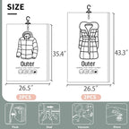 Meetall 6Pack Hanging Vacuum Storage Bag Reusable Space Saver Compressed Bag with Hangers.3pcs in 26.3x35.4inch(67x90cm) and 3pcs in 26.3x43.3inch (67x110cm).Work with Any Vacuum Cleaner.