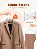 HOUSE DAY White Wooden Hangers 20 Pack, Solid Wood Hanger with Non Slip Pant Bar, Heavy Duty Wooden Coat Hanger for Closet, Smooth Finish Wood Clothes Hangers for Shirts, Suits Jackets, Dress