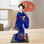 12inch Japanese Geisha Ethnic Japanese Geisha Dolls Oriental Ancient Kabuki Girl Statue Kimono Dolls for Tabletop Home Decor, Dark Blue