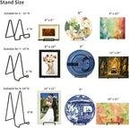 Decolore 4 Pack 8.5 Inch Black Picture Stands for Display Square Plate Holder Display Stand Frame Stand for Picture, Decorative Plate, Photo Easel and Artistic Work