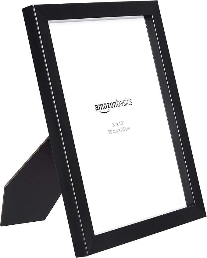 Amazon Basics Rectangular Photo Picture Frame, 8 x 10 in, Pack of 2, 11.22 x 9.21 inches, Black