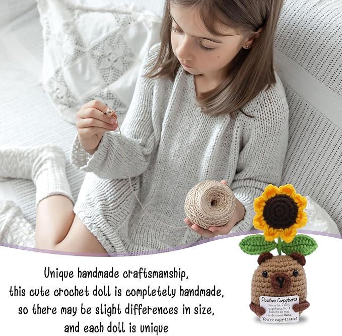 Funny Handmade Crochet Present for Brother, Positive Emotional Support Doll, Valentine's Day Gift, Birthday Thanksgiving Basket Gift for Home Decorations