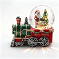 Christmas Snow Globe with Light up and Musical Snowflakes, 5.9 Inch Height Santa Claus Train Resin Snowglobe, Christmas Holiday Indoor Decor.