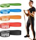 SUNPOW Pull Up Assistance Bands - Set of 5 Resistance Heavy Duty Workout Exercise Stretch Fitness Bands Assist Set for Body, Instruction Guide and Carry Bag Included