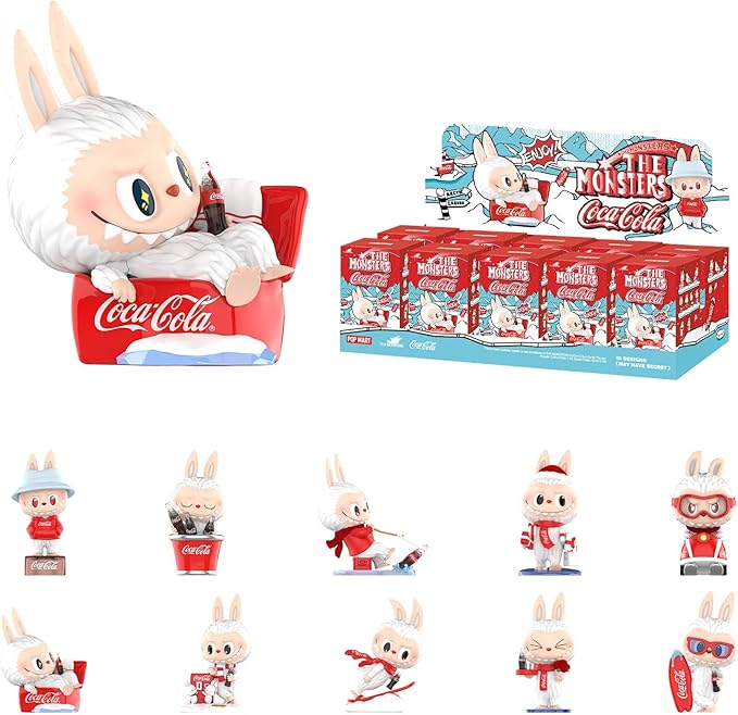 POP MART The Monsters Coca-Cola Series, 10PCs Blind Box Figures, Random Design Action Figures Collectible Toys Home Decorations, Holiday Birthday Gifts, Whole Set