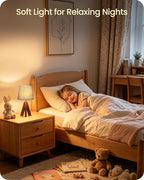Tripod Table Lamp, 14.6" Small Bedside Lamp with Gray Linen Shade & Dark Wood Base, Modern Nightstand Lamp for Bedroom, Kids Room, Living Room, Nursery, Office, E26 Socket, LH51TL05