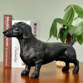 Lifelike Dachshund Sculpture - Creative Wiener Dog Figurine Modern Home Decoration for Home Desk Shelf Decor, Cute Resin Animal Statue Collectible Gift for Dog Lovers