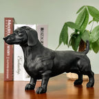 Lifelike Dachshund Sculpture - Creative Wiener Dog Figurine Modern Home Decoration for Home Desk Shelf Decor, Cute Resin Animal Statue Collectible Gift for Dog Lovers