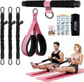 Multifunction Pedal Resistance Band with Handle, 3 Tube Adjustable 30/40/50LB Foot Pedal Puller Resistance Bands with Poster, Extended Length Tension Rope for Men Women Full Body Workout Home Gym