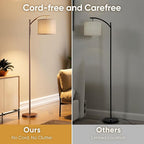 Battery Operated Floor Lamp, RGB Dimmable Cordless Standing Lamp with Remote Control for Living Room, Tall Floor Lamp for Bedroom -Brown