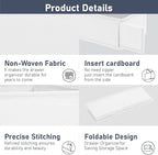DIMJ Drawer Organizer Clothes - Underwear Organizer Small Sock Organizer Box Dresser Organizer,Drawer Dividers for Baby Clothes,Bra,Socks, Belt, Tie, Set of 9,White