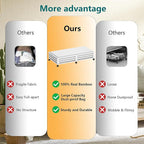 Wisuce Bamboo Under Bed Storage Containers- Underbed Organizer with Wheels with Large Dust Bag,Sturdy Wood Rolling Under the Bed Shoe Storage Organizer Drawer 2 Packs (White, Long)