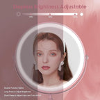 DEIOVWXS Makeup Mirror, 3000mAh Rechargeable Double-Sided Magnifying Vanity Mirror with 3 Colors, 1X/10X, Adjustable Brightness, Gifts for Mom, Mothers Day, Women, Wife, Girls, Dorm Room Essential
