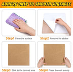 TUPARKA 6 Pack Cork Board 12"x12" - 1/4" Self-Adhesive Corkboards With 100 Push Pins, Bulletin Boards, Square Cork Tiles for Wall, Home, School, Office Decorative