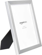 Amazon Basics Rectangular Photo Picture Frame, 8" x 10", Pack of 2, Nickel