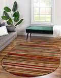 Unique Loom Barista Collection Area Rug - Icatu (5' 3" x 8' Oval, Beige/Brown)