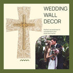 Grace4Joy Wedding Wall Cross, 10 Inches Marriage Prayer Wall Decor Religious Wedding Gifts, Hand Painted Faith Hope Love Cross Unique Gifts for Anniversary, Newlyweds Couple(Gold)