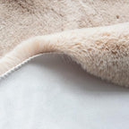 5x8 Area Rug Light Brown Beige Plush Shaggy Rugs for Bedroom Washable Faux Rabbit Fur Rug for Living Room Fluffy Large Nursery Rug Home Décor