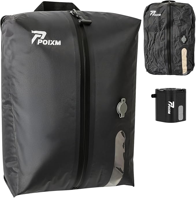 Vacuum Bags for Travel with Pump, Reusable Space Saver Bag, IP67 Waterproof Vacuum Packing Cubes for Travel Suitcases and Backpack (1PC + PUMP)