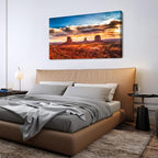 Monument Valley Wall Art Arizona Nature Landscape Living Room Wall Decor American National Park Posters Sunset Desert Scenery Canvas Prints Painting Artwork for Bedroom Office Home Decoration 24x48"