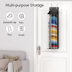 Hat Rack for Door and Closet – Large Capacity Hanging Hat Rack Organizer Holds 30-35 Caps, Over the Door Hat Storage Organizer for Bedroom, Entrance or Dorm, 1 Pack, Black