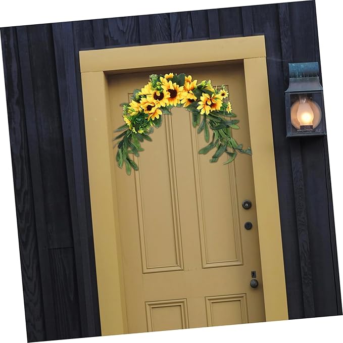 BESPORTBLE Sunflower Swag Decorative Plant Delicate Garland Wreath Wedding Door Swag for Room Wedding
