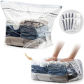 Cube Vacuum Storage Bags, 8 Pack Medium Size (25x19x11 inch), Vacuum Seal Bags for Clothing, Compression Packing for Clothes, Blankets, Baby Clothes, No Pump Needed