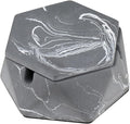 FREELOVE Concrete Ashtray with Lid & Stainless Steel Ashtrays for Cigarettes, Cement Ash Tray Smoking Holder Indoor Smokeless Outdoor Windproof Patio Home Office Cool Decor(Grey-White, Small)