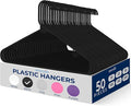 SereneLife 50 Pack Plastic Hangers, Non-Slip, Space-Saving Closet Organizers, Durable and Strong for Shirts, Sweaters, Hoodies, Kids Clothes & Dresses, Ultra-Thin, Lightweight