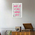 Drimiler What If It All Works Out Poster Retro Newspaper Pink Font Canvas Wall Art Positive Affirming Quote Minimalist Prints Painting For Home Bedroom Dorm Wall Decor 12x16in Unframed