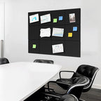 MaxGear Large Cork Board for Wall 48" x 36" Black Bulletin Board, 12 Pack Felt Wall Tiles with Pushpins, Cork Boards for Office Pin Board Tack Board for Photo Meno Decor