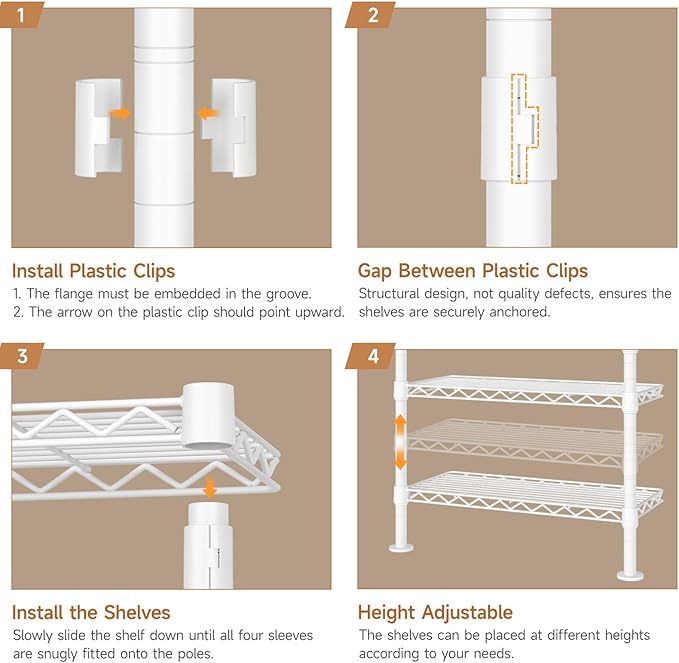 Wall Mounted Garment Rack, Industrial Pipe Metal Clothing Rack with 6 Hanging Rods (4 Expandable) & 8 Shelves, Closet Organizers and Storage System for Bedroom, Walk in Closet
