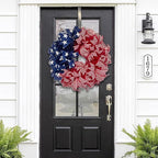 250th Anniversary Patriotic Wreath, Red White and Blue Wreath All-Weather Farmhouse Outdoor Holiday Decoration, Memorial Wreaths 3D Eagle Wreaths for Front Door (D)