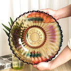 MAGCOLOR 12 inch Diameter Crystal Glass Colorful Fruit Bowl kitchen decor accessories