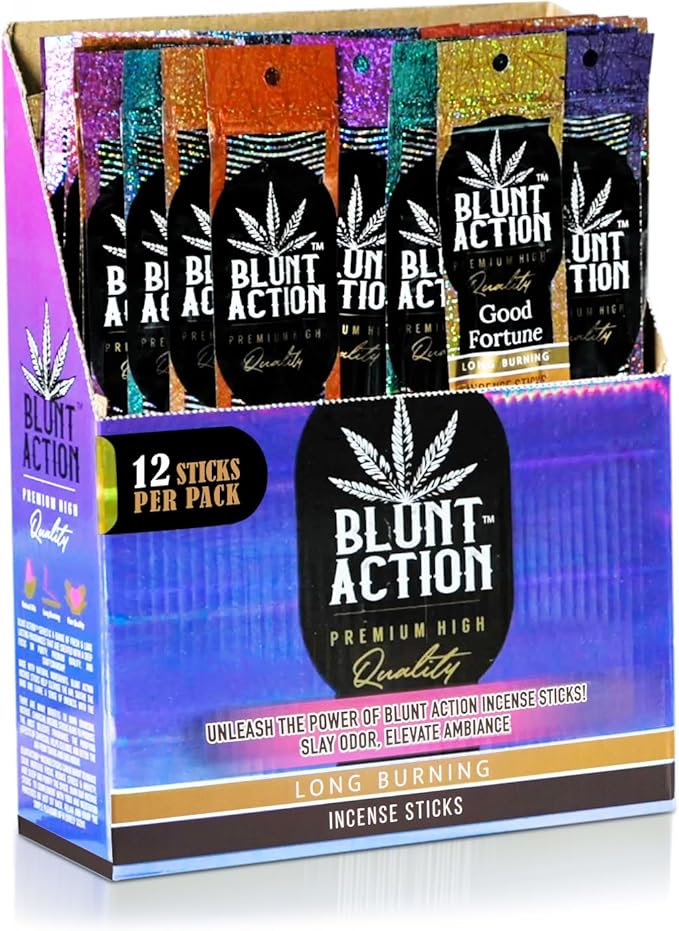 Tulasi Blunt Action Incense Sticks, 12 Packs, 144Pc, Long Lasting Fragrance, Natural Essential Oils Hand Rolled Incense Sticks for Aromatherapy, Relaxing, Yoga, Meditation, Prayer