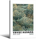 Yayoi Kusama Inspired Poster Japanese Botanical Wall Art Abstract Yayoi Kusama Print Modern Ukiyo-e Japanese Gallery Wall Decor 16x24in Framed for Home Bedroom Decorations