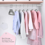 BAGAIL 50 Pack Kids Velvet Hangers 14 Inches Children's Clothes Hangers Non-Slip Baby Hangers for Infant/Toddler (Grey)