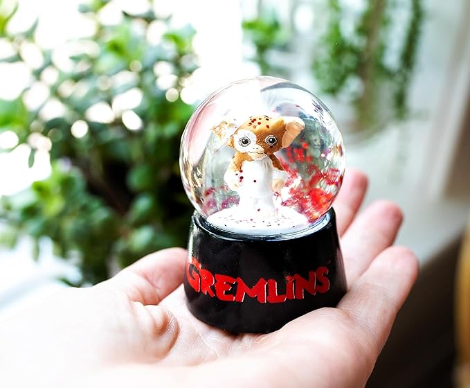 Gremlins Gizmo 3-Inch Mini Snow Globe with Swirling Glitter Display Piece | Horror Movie Collectible Keepsake