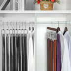 TOPIA HANGER 40 Hooks Belt Tie Hanger Space Saving for Closet, 2 in 1 Belt Ties Racks Max 60 Belts with 60 Ties Capacity, Curved with Flat Hooks for Belts,Ties,Bras,Closet Organizers and Storage CT70A