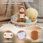 Funny Positive Crochet Animals Gag Doll Emotional Support Stuffed plushies for Adult Men Women,Weird Things Motivational White Elephant Christmas Gift(Brown JJ with Hat)