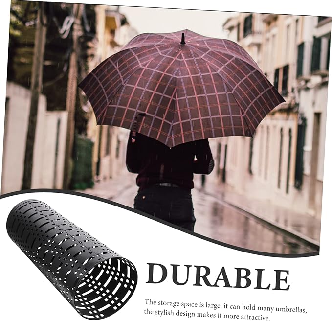 OUNONA Umbrella Bucket Umbrella Bin Umbrella with Storage Umbrella Stand Base Umbrella for Rain Umbrella Umbrella for Chair Drainers Umbrella Holder Metal Iron Bucket Wrought Iron Black