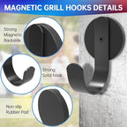 Magnetic Wreath Hanger, Heavy Duty Magnets with Hook for Refrigerator, Christmas Decoration Magnetic Hooks for Metal Front Door, Cruise Hook Hanger for Hanging Cabins Grill Coat