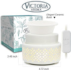VICTORIA AROMA Cearmic Wax Melt Warmer with Timer - Candle Melter with Silicone Liner Electric Wax Warmer for Scented Wax, Fragrance Oil Burner for Home, Office, Bedroom Decor, and Gifts