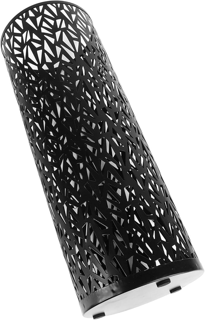 ZJchao Metal Freestanding Round Umbrella Stand Rack Bin for Entryway, Office, Hotel Decor – Large Capacity Storage Holder Compatible with Standard Umbrellas