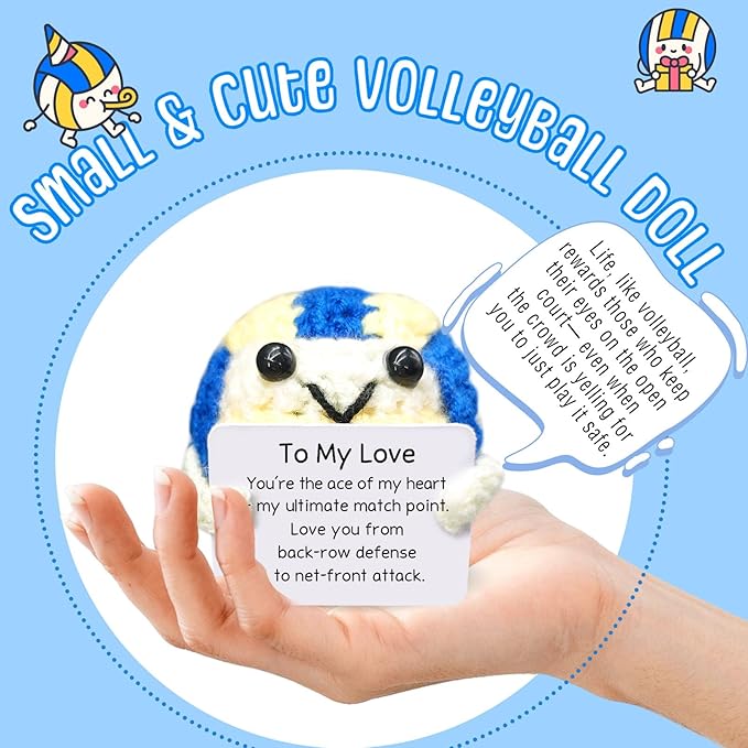Handmade Collectible Volleyball - Emotional Support Decor,Funny Gift for Volleyball Lovers,Best Friend,Brother,Colleague,Team Mate,Home Decor Accent