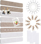 Vuzvuv 8 pcs Bulletin Board Bar Strips No Adhesive Backing with Glue Points ，Self Adhesive Cork Board for Wall，Felt Pin Board for School，Office Decor(Mix-Brown)