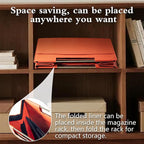 Leather Magazine Holder Foldable with Handles，Stable Magazine Rack Floor，Magazine Basket File Holder Storage，Document File Folder Organizer Free Standing for Office Living Room (orange)