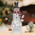 Large Snowman Christmas Snow Globe with Cardinals - Rotating Internal Scene with Swirling Glitter & Colorful Lights, 6H-Timer, Battery/USB Powered, Holiday Christmas Decoration(Snowman Cardinals)
