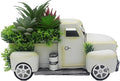 Farmhouse Metal Truck Decor with Artificial Succulents - Rustic Iron Pickup Truck with Removable Faux Succulent Planter for Entryway, Living Room, Coffee Bar Tabletop Decoration